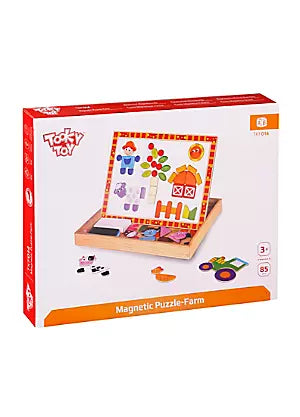 Set educativ tabla magnetica tip piese puzzle si tabla de scris cu creta TOOKY TOY