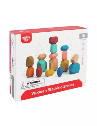 Pietre din lemn TOOKY TOY - Wooden Stacking Stones