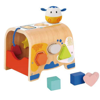 Jucarie educativa lemn Cow Shape Sorter TOOKY TOY