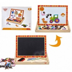 Set educativ tabla magnetica tip piese puzzle si tabla de scris cu creta TOOKY TOY